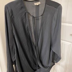 Black blouse with neck tie
